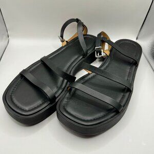 Madewell Black Leather Slide Sandals | Size 10 | New / Never Worn